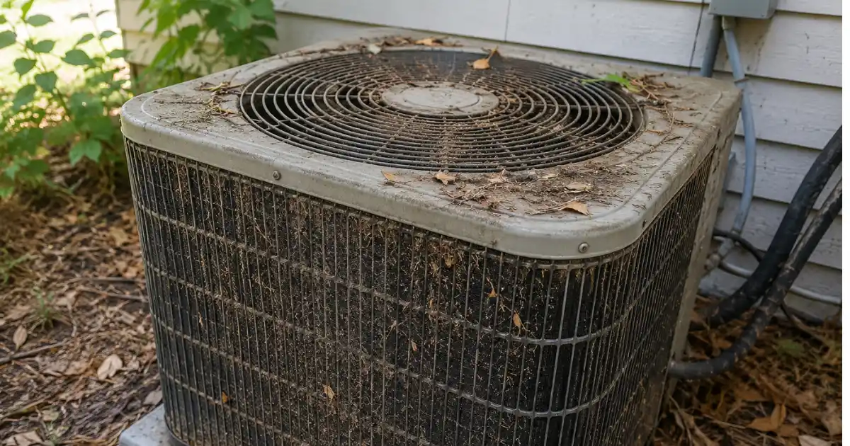 Why Is My Air Conditioner Not Cooling Properly? 16 Dirty Outdoor Condenser Unit 2